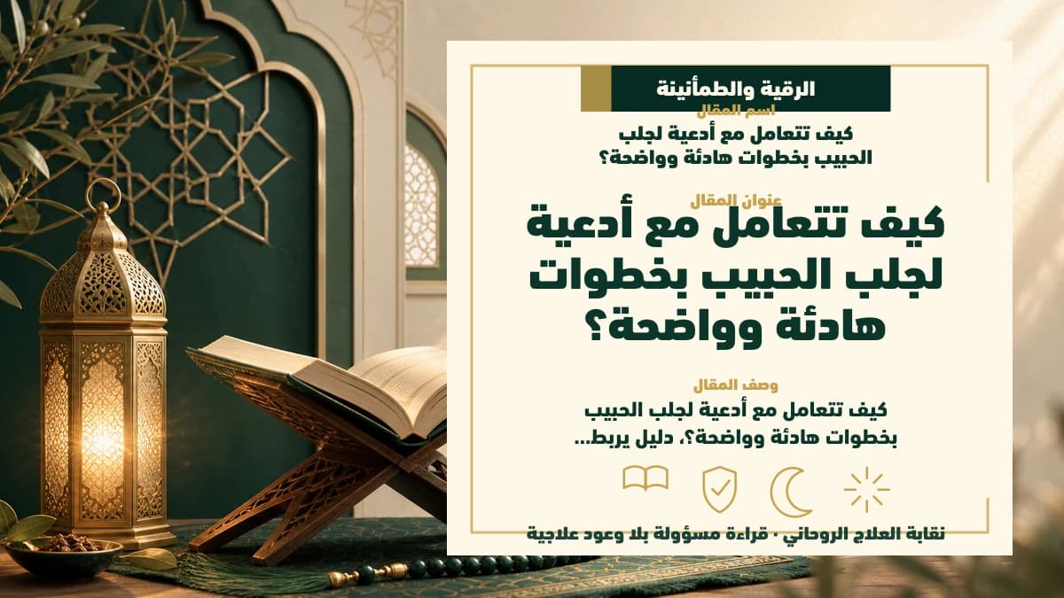 كيف تتعامل مع أدعية لجلب الحبيب بخطوات هادئة وواضحة؟