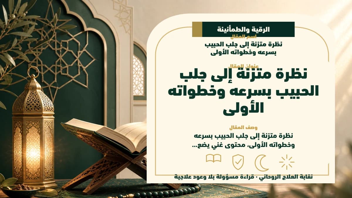 نظرة متزنة إلى جلب الحبيب بسرعه وخطواته الأولى