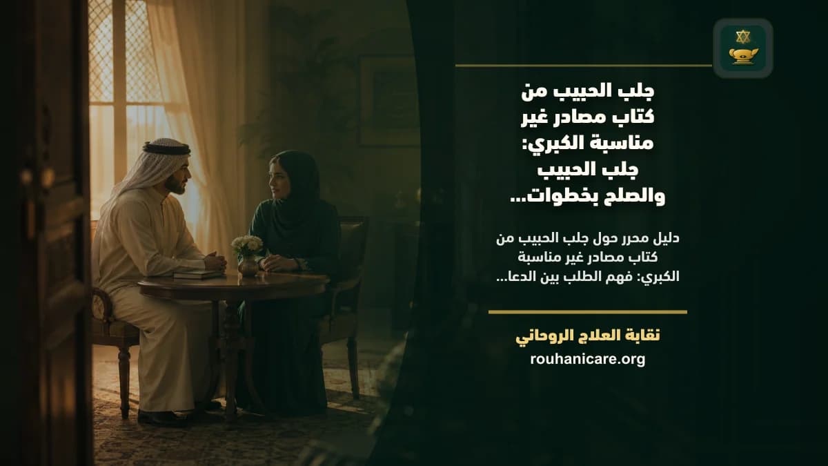 جلب الحبيب من كتاب مصادر غير مناسبة الكبري: جلب الحبيب والصلح بخطوات واضحة