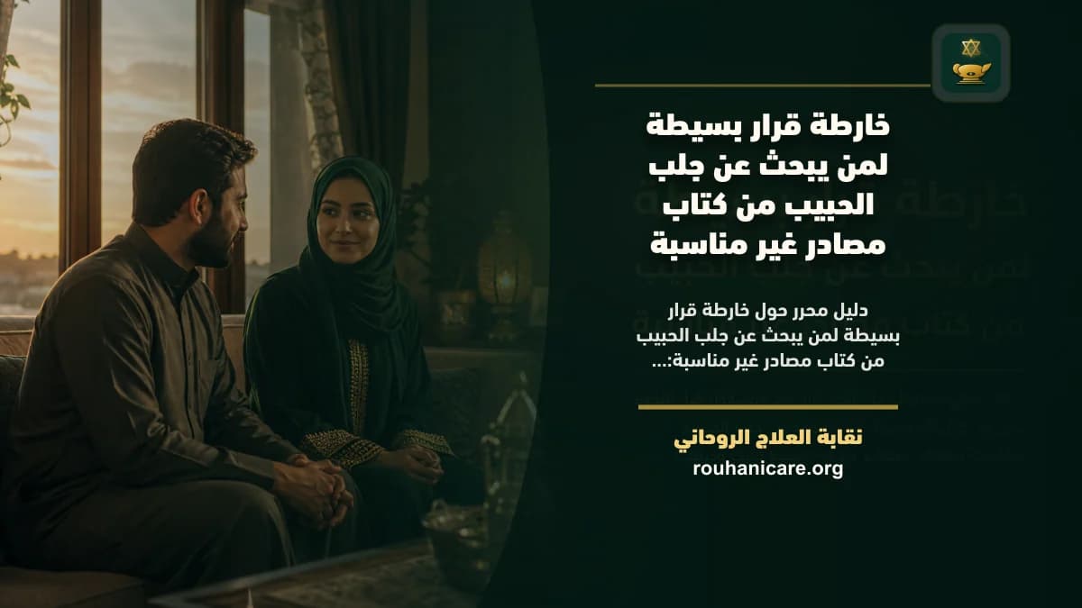خارطة قرار بسيطة لمن يبحث عن جلب الحبيب من كتاب مصادر غير مناسبة