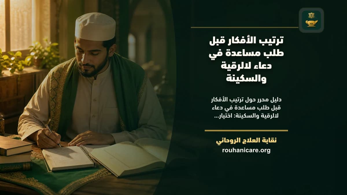 ترتيب الأفكار قبل طلب مساعدة في دعاء لالرقية والسكينة