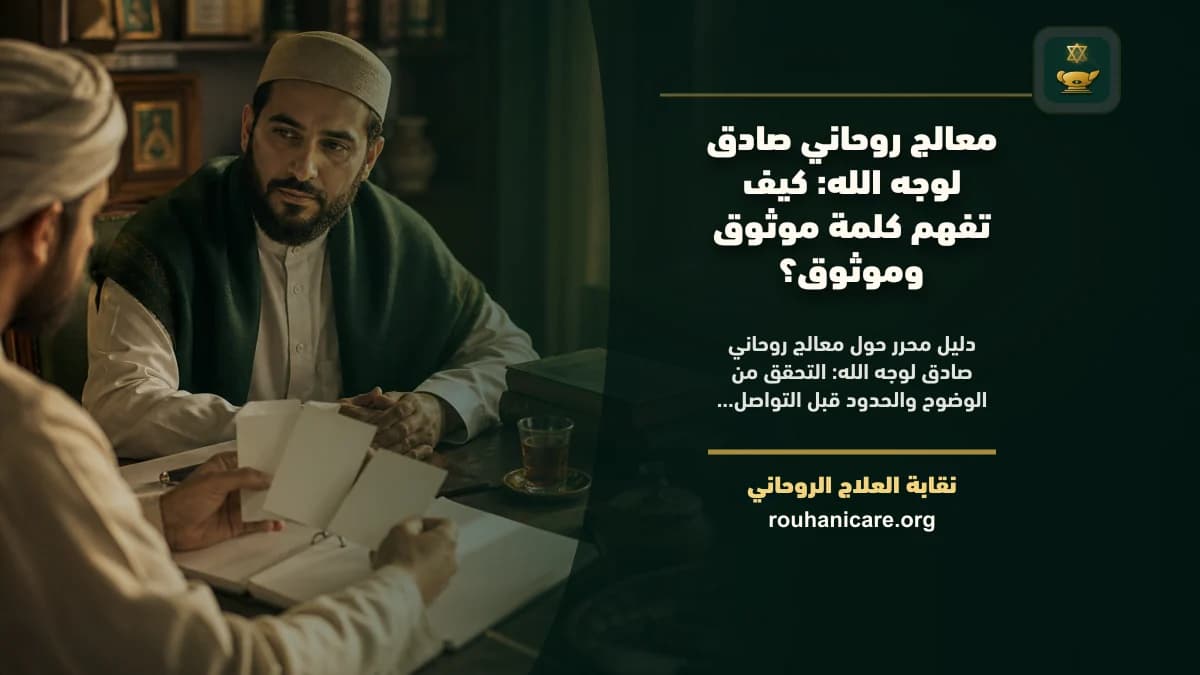 معالج روحاني صادق لوجه الله: كيف تفهم كلمة مضمون وموثوق؟