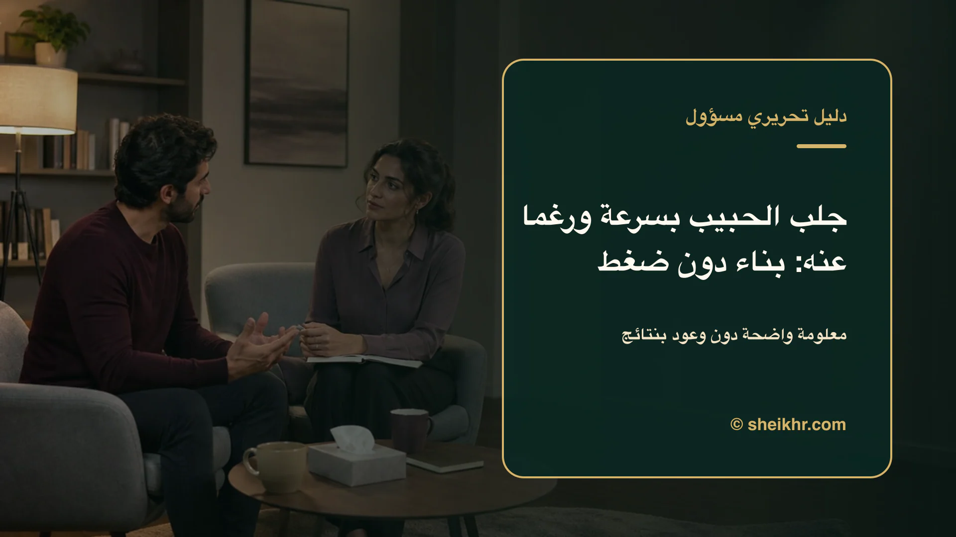 غلاف تحريري عن جلب الحبيب بسرعة ورغما عنه يوضح فهم العلاقة بوعي واحترام