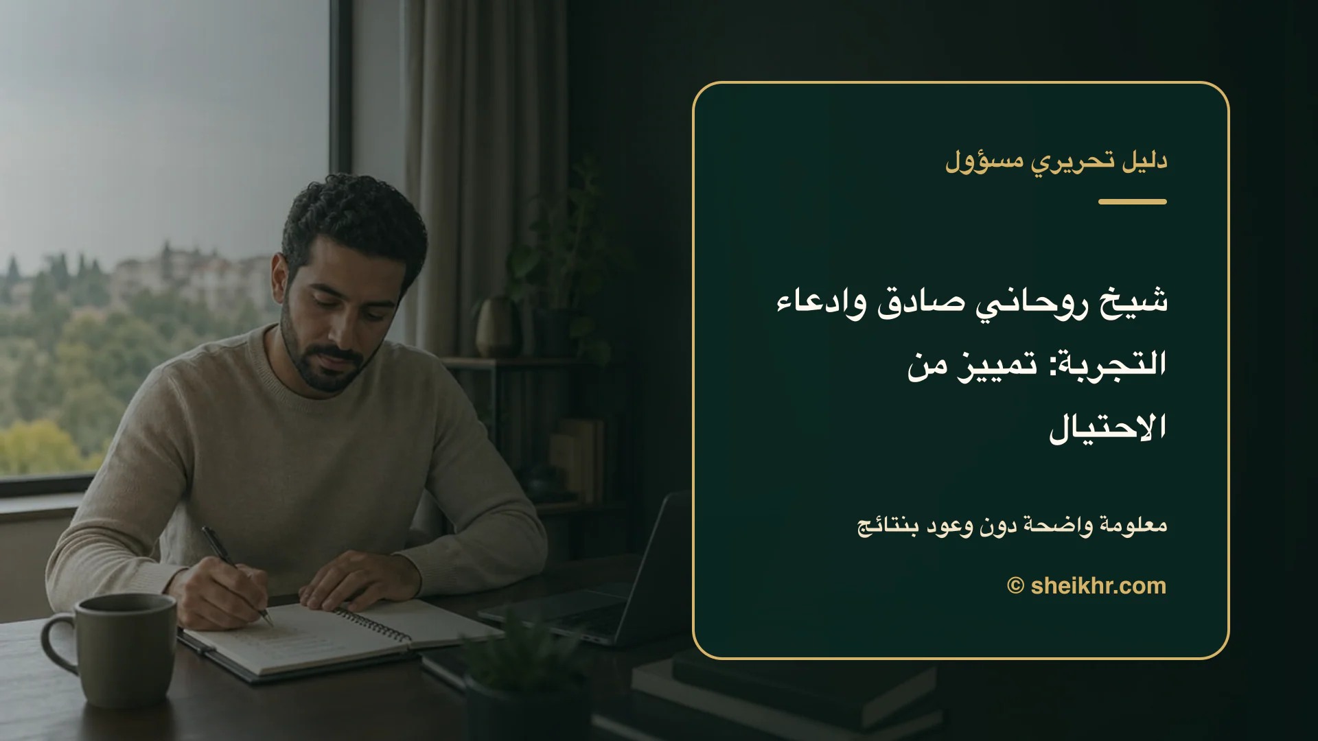 غلاف تحريري عن شيخ روحاني صادق وادعاء التجربة يوضح احم خصوصيتك قبل الدفع