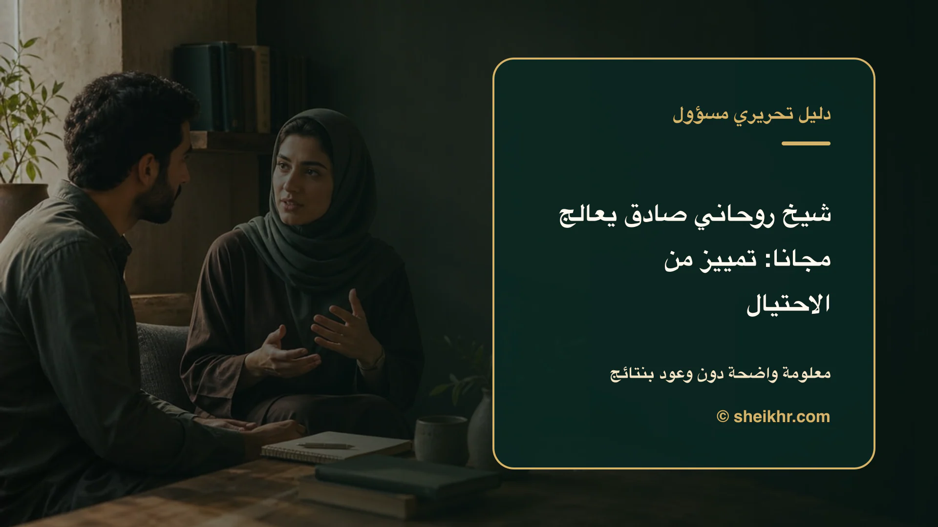غلاف تحريري عن شيخ روحاني صادق يعالج مجانا يوضح احم خصوصيتك قبل الدفع