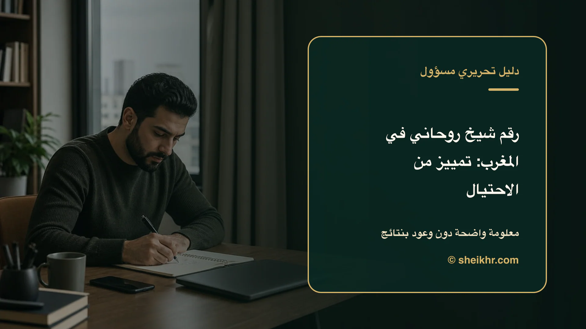 غلاف تحريري عن رقم شيخ روحاني في المغرب يوضح اختيار آمن في المغرب