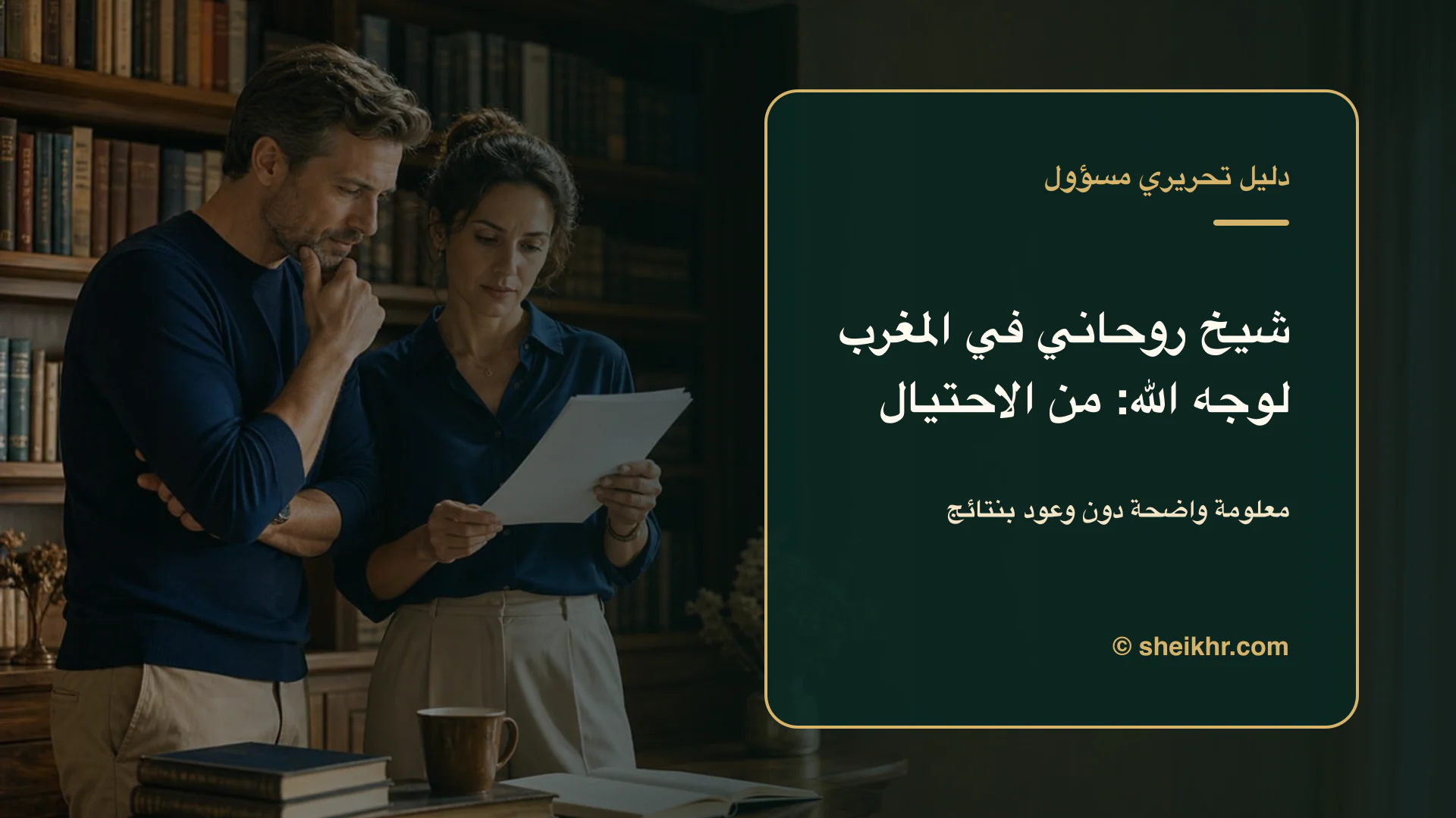 غلاف تحريري عن شيخ روحاني في المغرب لوجه الله يوضح أسئلة قبل التواصل في المغرب لوجه الله