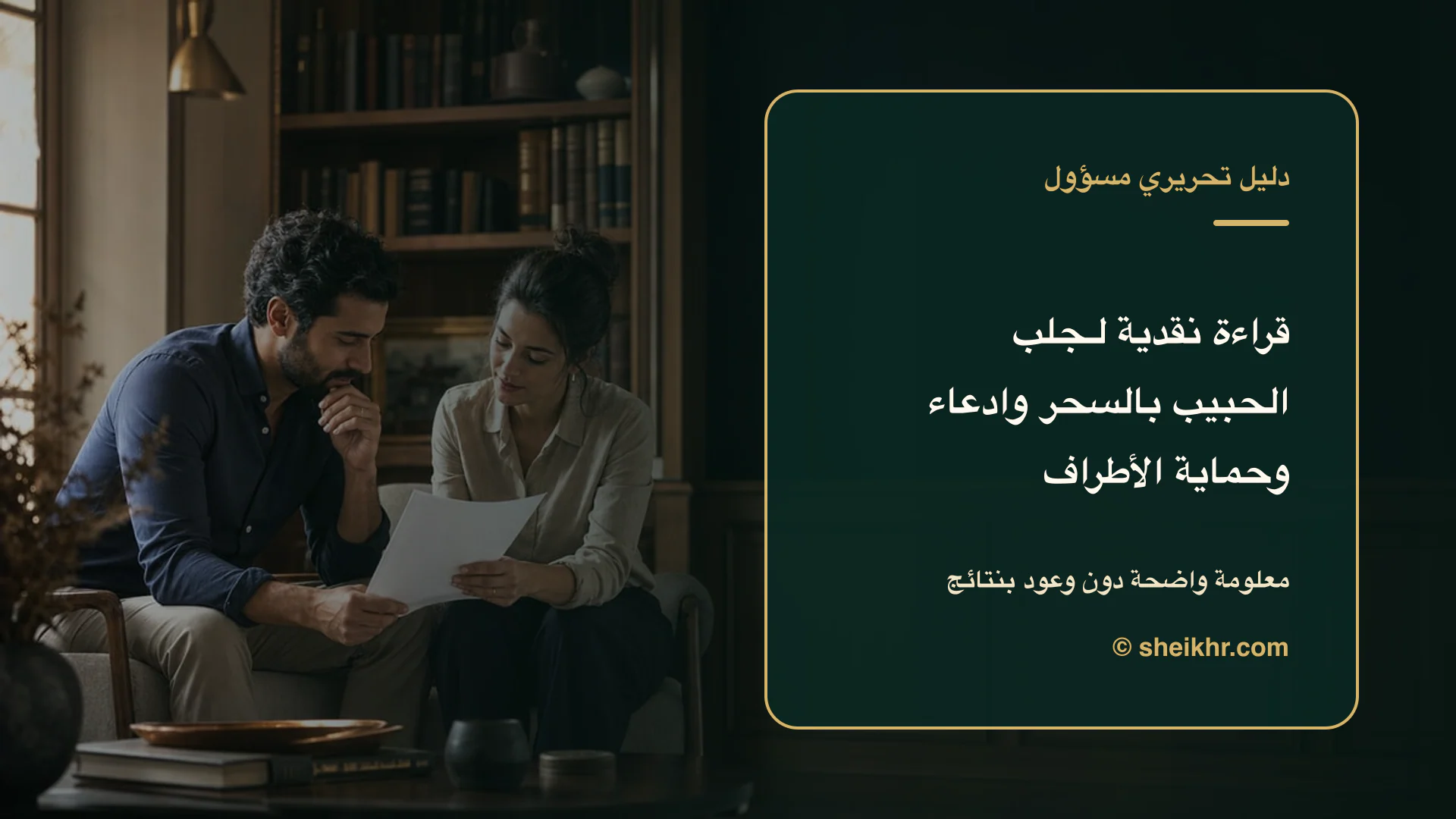 غلاف تحريري عن قراءة نقدية وآمنة لسؤال جلب الحبيب بالسحر وادعاء عدم الفشل يوضح بدائل آمنة دون سيطرة